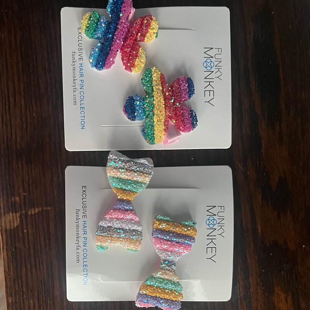 Rainbow Hair Clips Set